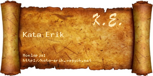 Kata Erik névjegykártya